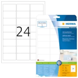 Image of HERMA Address labels Premium A4 63.5x33.9mm white paper matt 600 pcs.