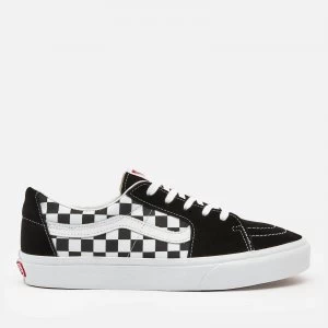 Image of Vans Mens Canvas/Suede Sk8-Low Trainers - Black/Checkerboard - UK 8