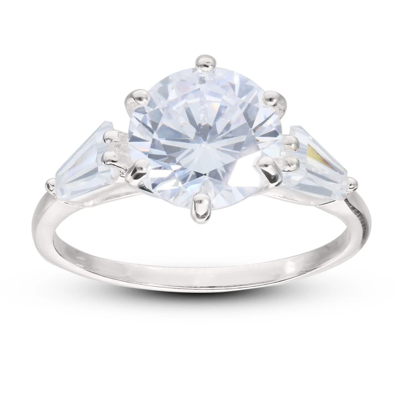 Image of Be You Sterling Silver Cubic Zirconia Ring Silver female L