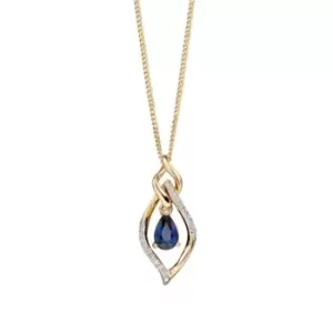 Image of Sapphire Marquise Diamond Yellow Gold Pendant GP2157L
