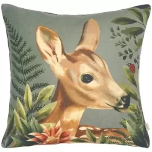 Image of Evans Lichfield Forest Fawn Cushion Cover (One Size) (Grey)