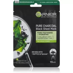 Image of Garnier Skin Naturals Pure Charcoal Black Sheet Mask with Seaweed Extract 28 g