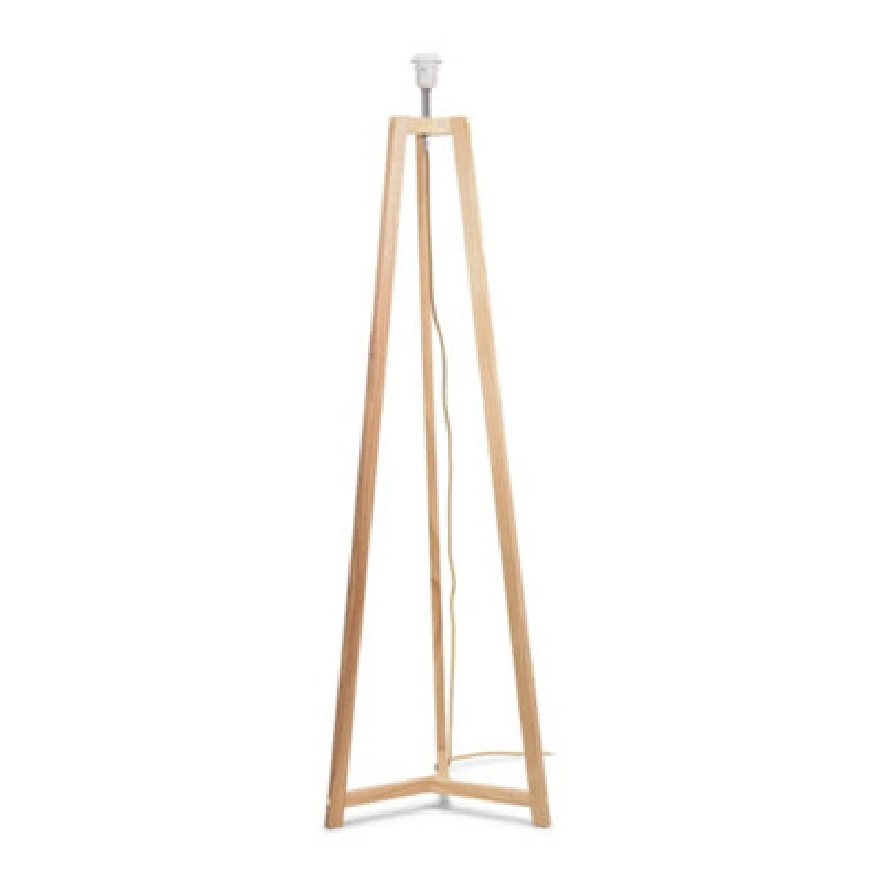 Image of ValueLights Lottie Wooden Free Standing Tripod Floor Lamp Base Natural