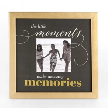 Image of 4" x 4" - Celebrations Gold Finish Photo Frame - Memories