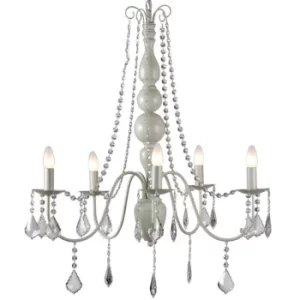Image of Bardini 5 Light Multi Arm Chandeliers Beige Gray