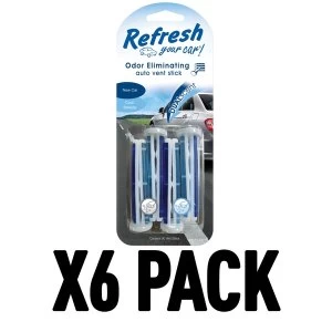Image of New Car & Cool Breeze Pack Of 6 Refresh Vent Stick