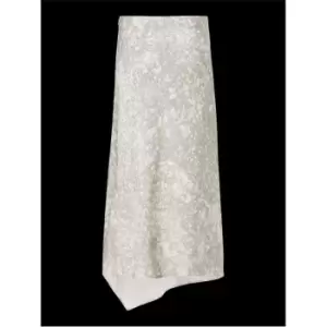 Image of CALVIN KLEIN Viscose Marble Print Midi Skirt - Green