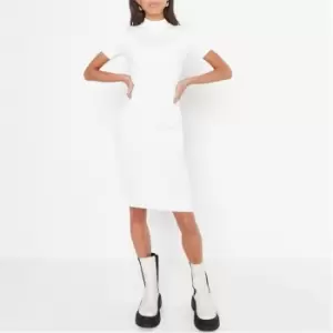 Image of Missguided Petite Rib Open Back Knit Mini Dress - White
