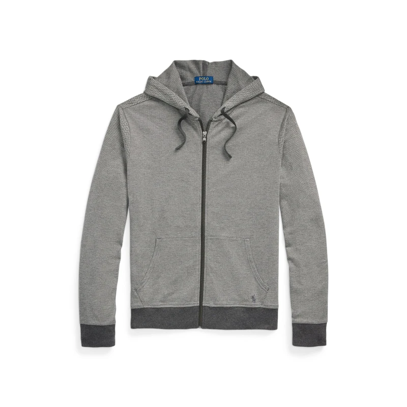 Image of Ralph Lauren Herringbone Zip Hoodie - Grey Grey L