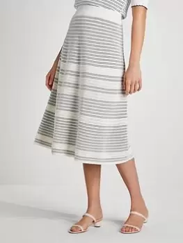 Image of Kate Spade New York Striped Knit Skirt - Cream/Navy