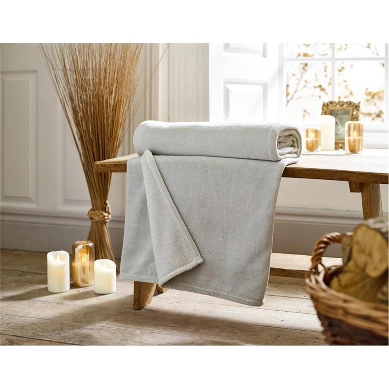 Image of Deyongs Deyongs Snuggle Touch Super Soft Solid Colour Fleece Throw in Light Grey Size: 140cm x 180cm Light Grey 140cm x 180cm Unisex 5054990142573