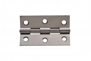 Image of Wickes Butt Hinge - Chrome/Steel 76mm Pack of 2