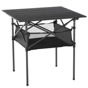 Image of Outsunny Portable Camping Table with Storage - Black