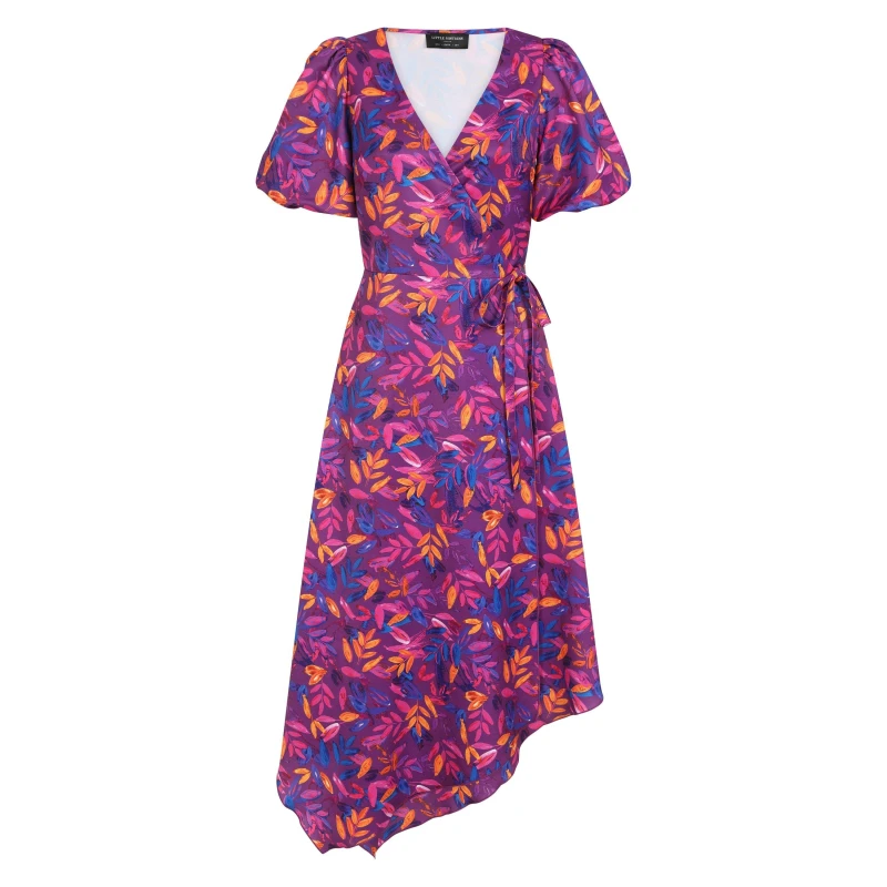 Image of Little Mistress Womens Maxi Dress Prpl Lf Print female 10 (S)