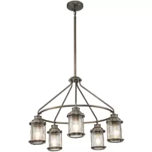 Image of Elstead Lighting - Elstead Kichler Ashland Bay Outdoor Pendant Ceiling Light Burnished Bronze, IP44