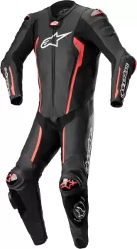 Image of Alpinestars Missile V2 One Piece Motorcycle Leather Suit, black-red, Size 54, black-red, Size 54