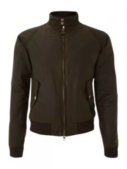 Image of Mens Barbour Wax Steve McQueen merchant bomber jacket Olive