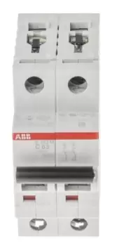Image of ABB System M Pro 63A MCB Mini Circuit Breaker2P Curve C, Breaking Capacity 10 kA