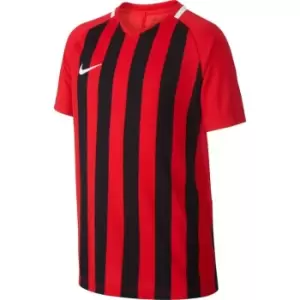 Image of Nike Y Neck Stripe Football Shirt Junior Boys - Red