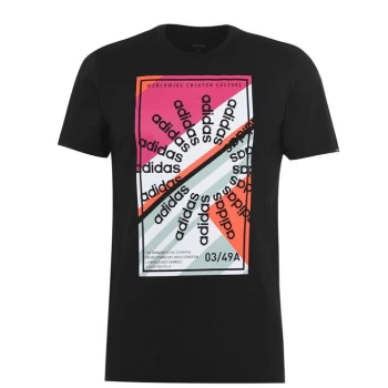Image of adidas Mens Clima Slogan Graphic T-Shirt - Black
