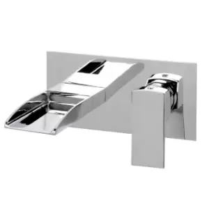 Image of Chrome Waterfall Wall Mounted Bath Mixer Tap - Tabor
