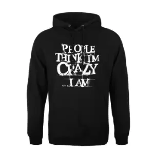 Image of Grindstore Mens People Think Im Crazy Hoodie (L) (Black/White)