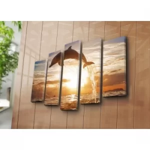 Image of 5PATK-148 Multicolor Decorative Canvas Painting (5 Pieces)