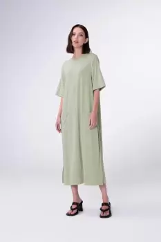 Image of Fen Ladder Stitch Dress, Wasabi / 6