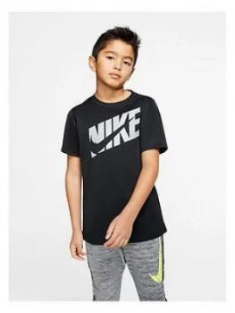 Image of Nike Boys Performance T-Shirt - Black/Grey, Size L, 12-13 Years