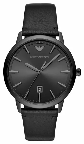 Image of Emporio Armani AR11278 Mens Black Dial Black Leather Watch