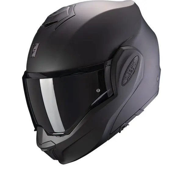 Image of Scorpion Exo-Tech Evo Solid Matt Black Modular Helmet Size S