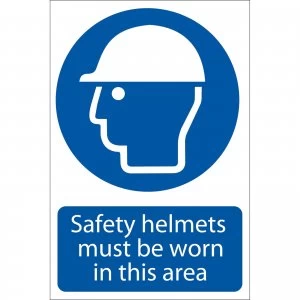 Image of Draper Safety Helmets Must Be Worn In This Area Sign 400mm 600mm Standard