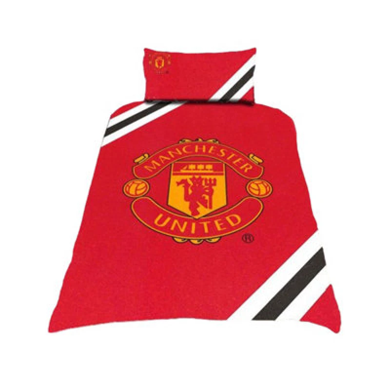 Image of Manchester United Fc Core Stripe Duvet Set Clic Green (Single)
