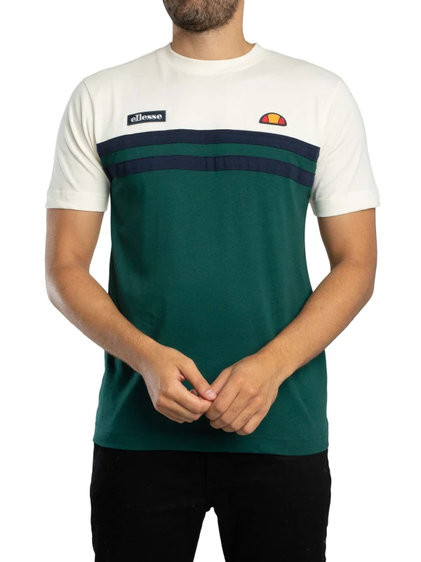 Image of Ellesse Venire T-Shirt Off White/Dark Green S