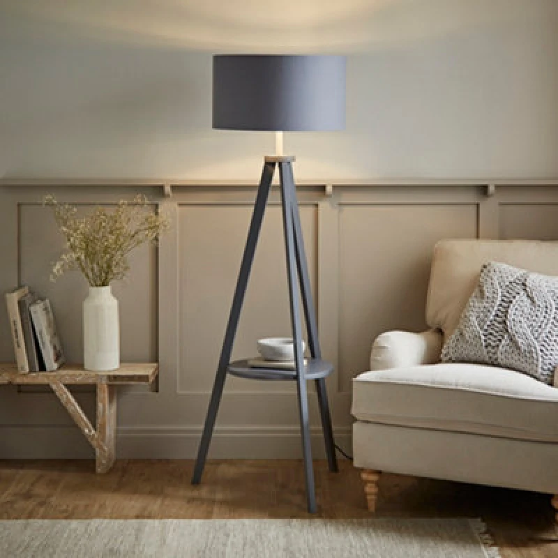 Image of ValueLights ValueLights Grey Floor Lamp Grey One Size Unisex 5016529000433