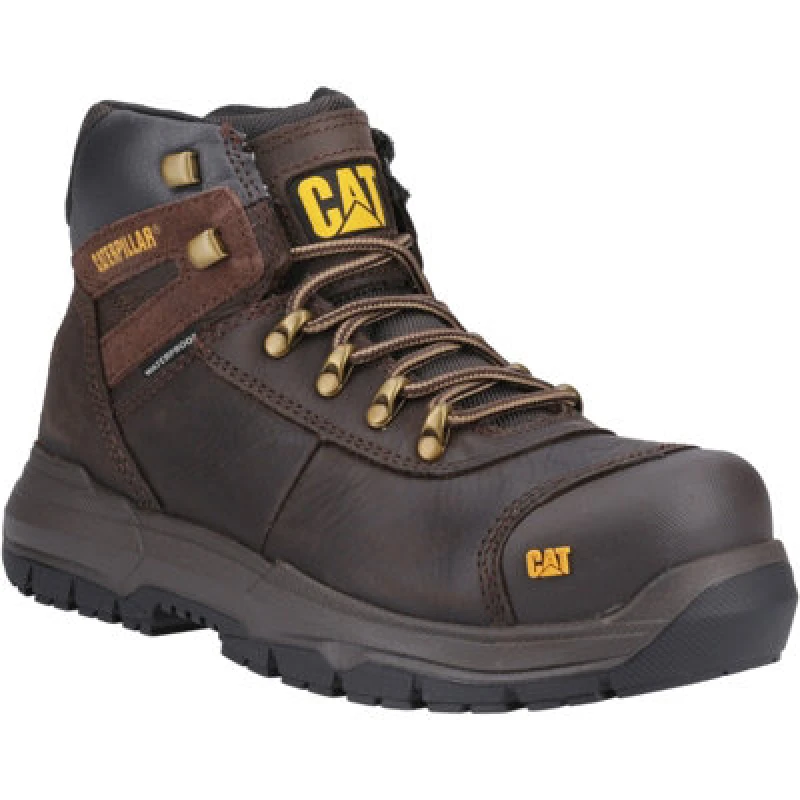 Image of CAT Workwear Mens Pneumatic 2.0 Waterproof Safety Boots UK Size 6 (EU 40) BROWN CAT907-BROWN-6