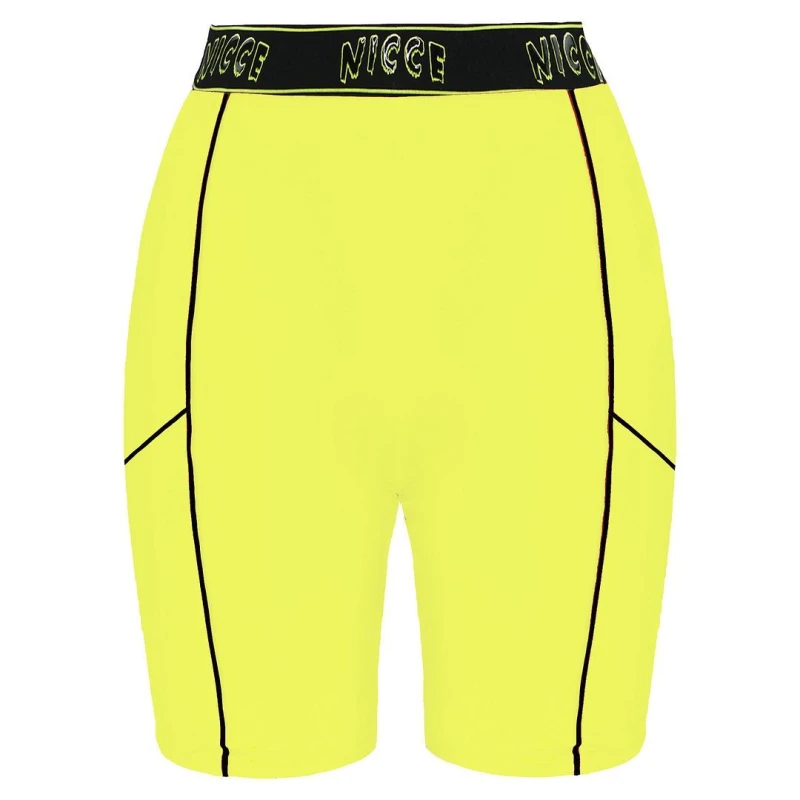 Image of Nicce Carbon Cycling Shorts Womens - Yellow Yellow 12