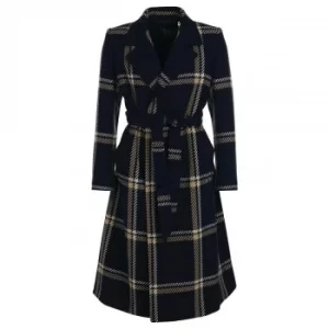 Image of Barbour Womens Killin Tartan Wool Jacket Navy Check 8