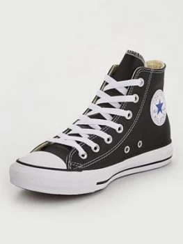 Image of Converse Chuck Taylor All Star Leather Hi Top - Black