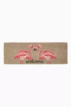 Image of Pink Flamingo Welcome Coir Doormat