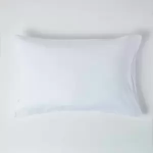 Image of White Linen Housewife Pillowcase, Standard - White - Homescapes