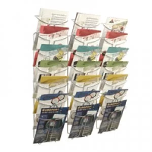 Image of Alba Wall Mounted 7-Tier 21-Pocket Literature A4 Holder Chrome DDFIL21
