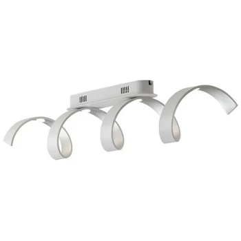 Image of Fan Europe Lighting - Fan Europe HELIX LED Swirl Semi Flush Light White, Silver 1600lm 3000K 80x18x13.5cm