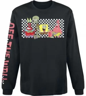 Image of Vans Vans x Spongebob Characters Long-sleeve Shirt black