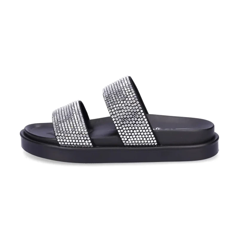 Image of Buffalo Womens slides Buffalo Sol Tss Glam - Vegan Glitter Noir Female 41