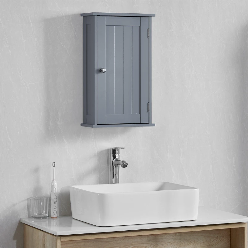 Image of Lassic Bath Vida Priano 1 Door Wall Cabinet Grey unisex 1 Door