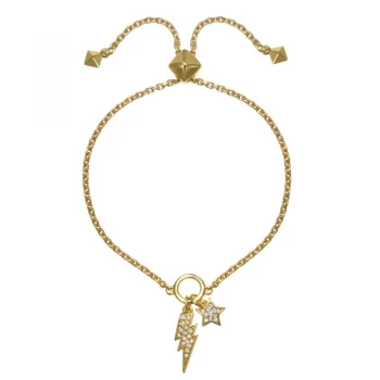 Image of Ladies Karl Lagerfeld Gold Plated Star & Lightning Slide Bracelet