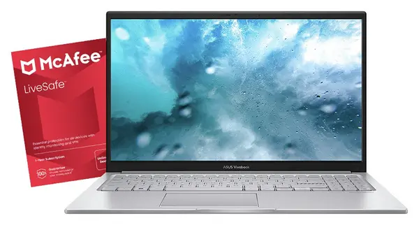 Image of ASUS Vivobook 15 15.6" i3 8GB 512GB Laptop Bundle - Silver