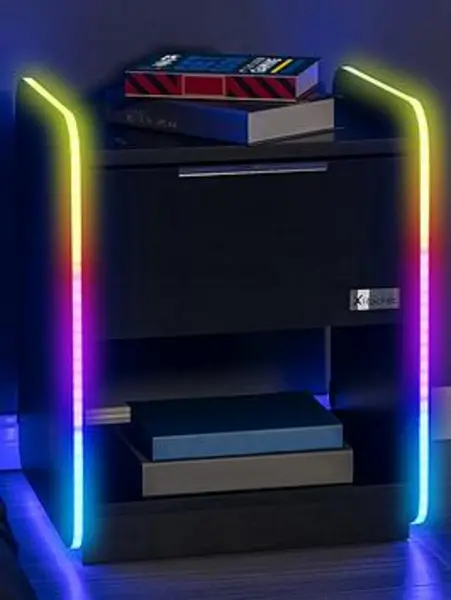 Image of X Rocker Electra Bedside Table With Wireless Charging And LED Lights