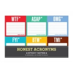 Image of Knock Knock Honest Acronyms Sticky Note Packet